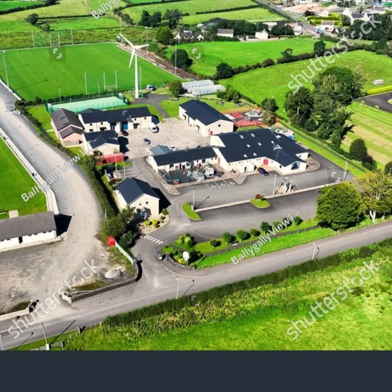 Stock photo aerial view of loughgiel community association millennium centre loughgiel in co antrim northern 2532457445
